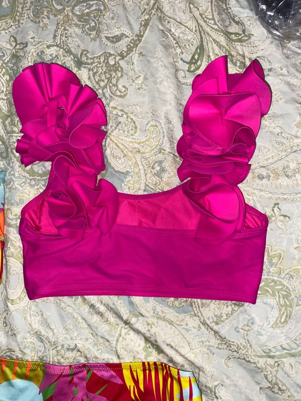 Tropical Multi & Fuchsia Ruffle Bikini Set - Picture 7 of 7